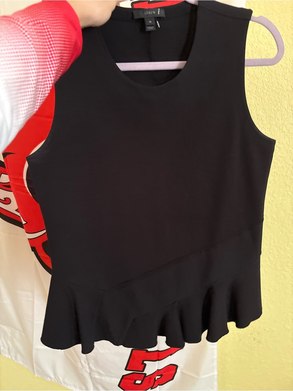 J. Crew Black Sleeveless Peplum Tank